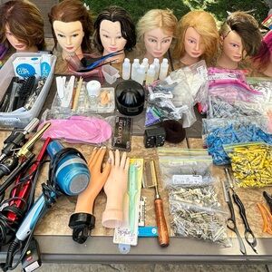 Cosmetology Student / Training Kit  Mannequin Heads, Tools & Supplies